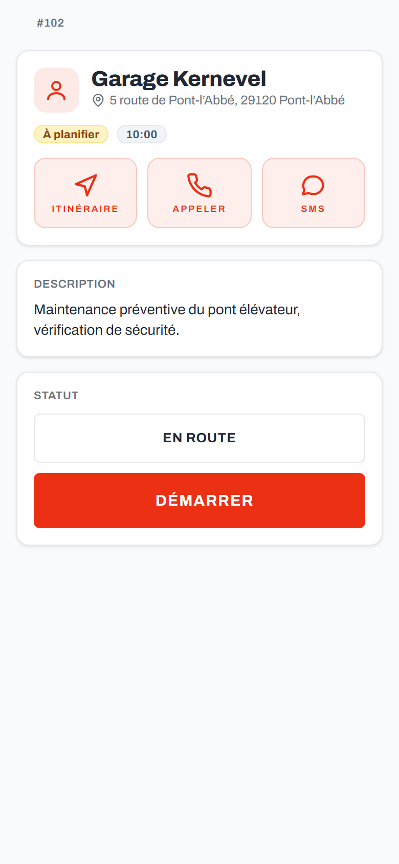 Détail d'une intervention INTERGO